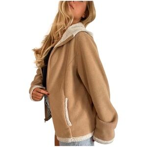 Faded Glory Women's Camel Teddy Jacket Sz M